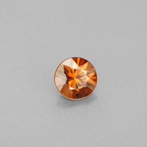 Zircon orange naturelle coupe roude, 0,96 ct, VS
