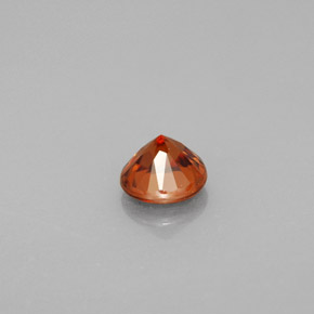 Zircon orange naturelle coupe roude, 0,96 ct, VS