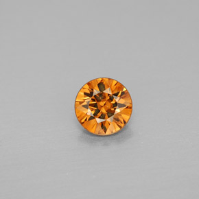 Zircon orange naturelle coupe roude, 0,99 ct, VS