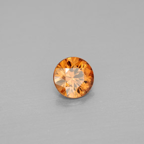 Zircon orange naturelle coupe roude, 0,99 ct, VS