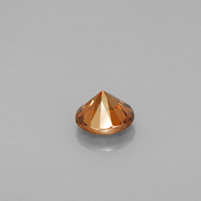 Zircon orange naturelle coupe roude, 0,99 ct, VS