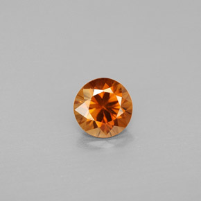 Zircon orange naturelle coupe roude, 1,01 ct, VS