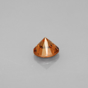 Zircon orange naturelle coupe roude, 1,01 ct, VS