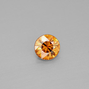 Zircon orange naturelle coupe roude, 0,97 ct, VS