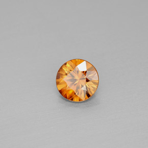 Zircon orange naturelle coupe roude, 0,97 ct, VS