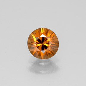 Zircon orange naturelle coupe roude, 1,00 ct, VS