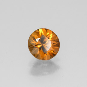Zircon orange naturelle coupe roude, 1,00 ct, VS