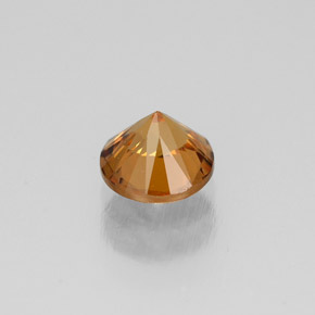 Zircon orange naturelle coupe roude, 1,00 ct, VS