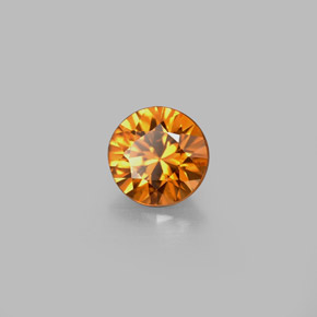 Zircon orange naturelle coupe roude, 0,88 ct, VS