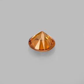 Zircon orange naturelle coupe roude, 0,88 ct, VS