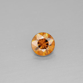 Zircon orange naturelle coupe roude, 0,99 ct, VS