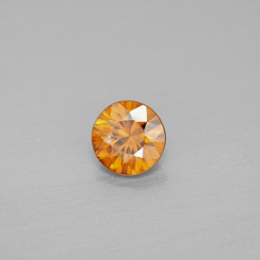 Zircon orange naturelle coupe roude, 0,99 ct, VS
