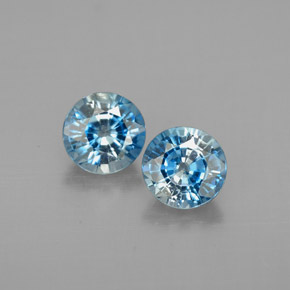Achetez naturel ct Bleu Zircon gems, Coupe roude, En provenance Cambodge chez GemSelect. En stock, livraison internationale!