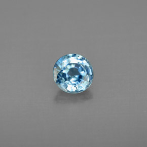 Zircon bleue naturelle coupe roude, 0,85 ct, VVS