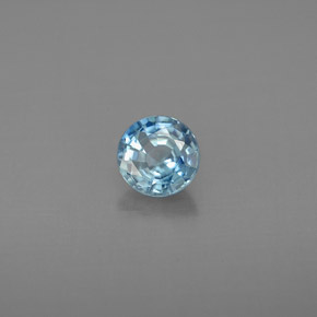 Zircon bleue naturelle coupe roude, 0,85 ct, VVS
