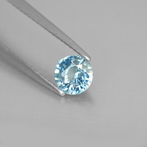 Zircon bleue naturelle coupe roude, 0,97 ct, VS