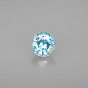 Zircon bleue naturelle coupe roude, 1,15 ct, VS