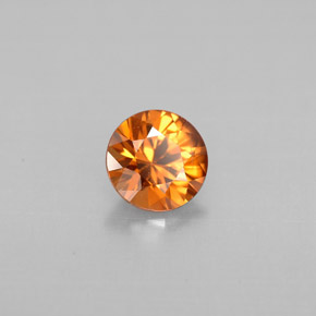 Zircon orange naturelle coupe roude, 0,85 ct, VS