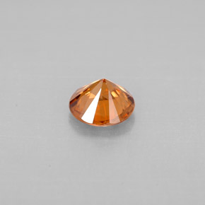 Zircon orange naturelle coupe roude, 0,85 ct, VS