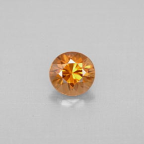 Zircon orange naturelle coupe roude, 0,92 ct, VVS-VS