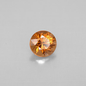 Zircon orange naturelle coupe roude, 0,92 ct, VVS-VS
