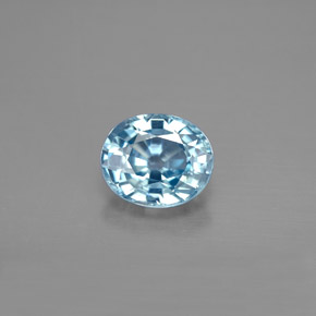 Zircon bleue naturelle coupe ovale, 1,80 ct, VVS