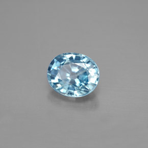 Zircon bleue naturelle coupe ovale, 1,80 ct, VVS