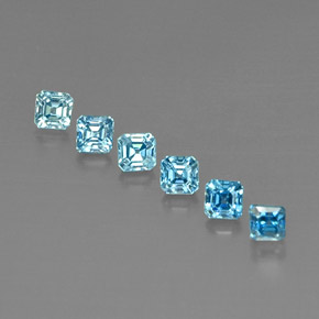 Achetez naturel ct bleue zircon gems, taille émeraude, en provenance cambodge chez gemselect. en stock, livraison internationale!
