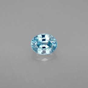 Zircon bleue naturelle coupe ovale, 1,27 ct, VVS