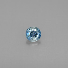 Zircon Bleu naturelle Coupe roude, 0.45 ct, VS