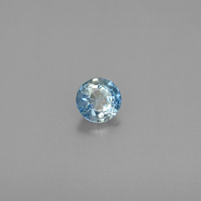 Zircon Bleu naturelle Coupe roude, 0.45 ct, VS