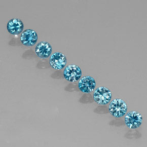 Achetez naturel ct Bleu Zircon gems, Coupe roude, En provenance Cambodge chez GemSelect. En stock, livraison internationale!