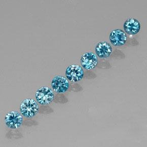 Achetez naturel ct Bleu Zircon gems, Coupe roude, En provenance Cambodge chez GemSelect. En stock, livraison internationale!