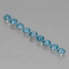Achetez naturel ct Bleu Zircon gems, Coupe roude, En provenance Cambodge chez GemSelect. En stock, livraison internationale!