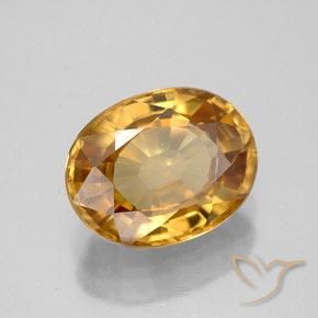 Zircon Or moyen naturelle ovale, 7.75 ct, VVS