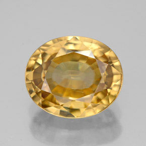 Zircon jaune naturelle coupe ovale, 8,26 ct, IF