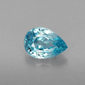 Zircon bleue naturelle en forme de poire, 1,08 ct, VVS-VS