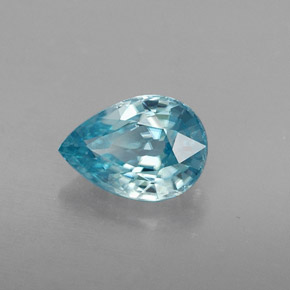 Zircon bleue naturelle en forme de poire, 1,08 ct, VVS-VS