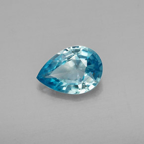 Zircon bleue naturelle en forme de poire, 0,83 ct, VVS