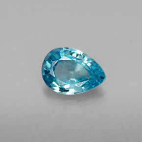 Zircon bleue naturelle en forme de poire, 0,85 ct, VVS
