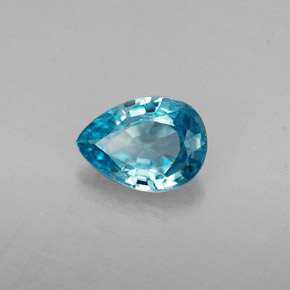 Zircon bleue naturelle en forme de poire, 0,85 ct, VVS