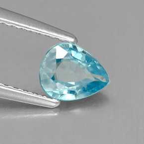 Zircon bleue naturelle en forme de poire, 0,78 ct, IF