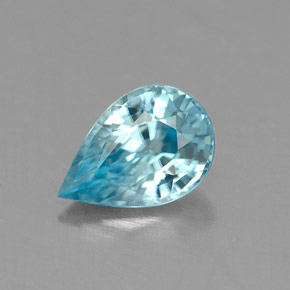 Zircon bleue naturelle en forme de poire, 0,91 ct, IF