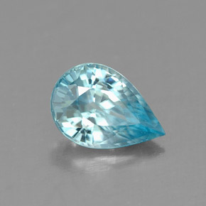 Zircon bleue naturelle en forme de poire, 0,91 ct, IF