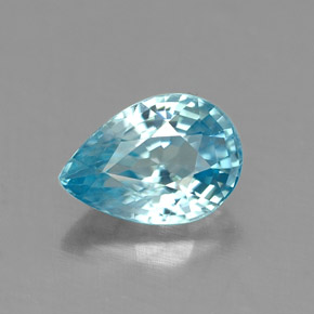 Zircon bleue naturelle en forme de poire, 1,05 ct, VVS