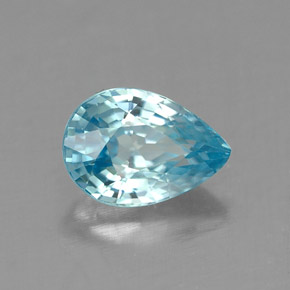 Zircon bleue naturelle en forme de poire, 1,05 ct, VVS