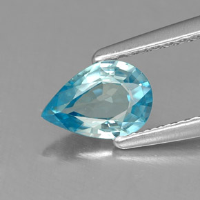 Zircon bleue naturelle en forme de poire, 0,69 ct, VVS