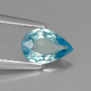 Zircon bleue naturelle en forme de poire, 0,69 ct, VVS