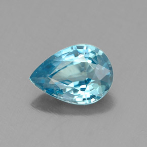 Zircon bleue naturelle en forme de poire, 0,98 ct, VVS