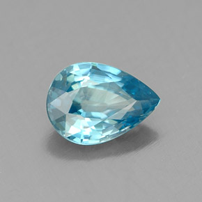 Zircon bleue naturelle en forme de poire, 0,98 ct, VVS